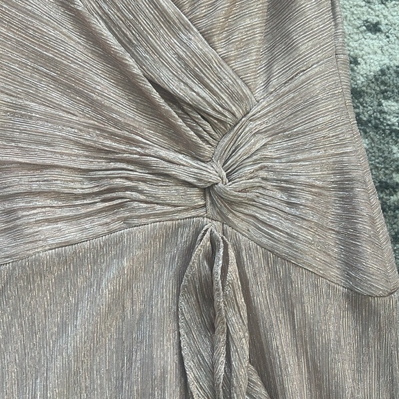 Xscape Off-Shoulder Pleated Dress in Blush - Picture 7 of 10